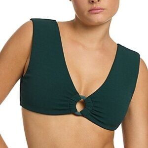 JETS Wide Strap O-Ring Swim Bikini Top Size 10 US / 14 AUS Green